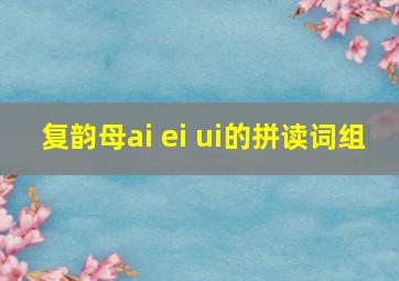 复韵母ai ei ui的拼读词组